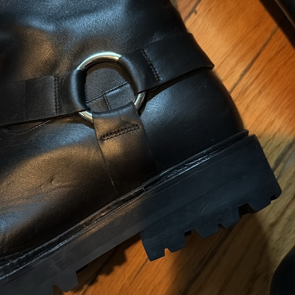 MARNI calf length leather moto boots - Picture 2 of 16